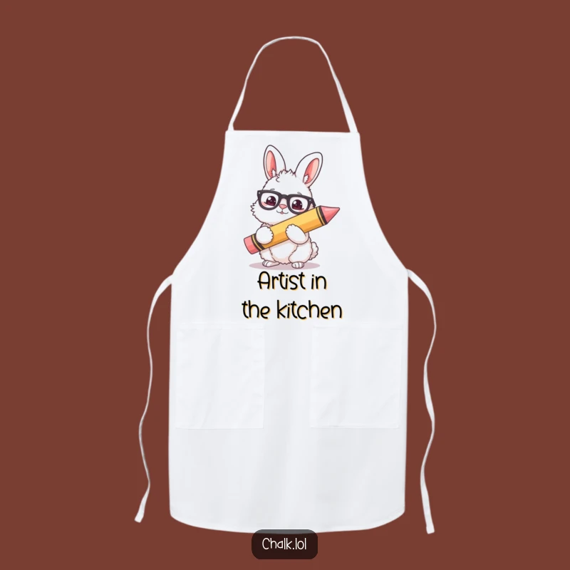 Funny Bunny Artist Apron - Fluffy Crayon Chef Accessory, Perfect Funny Gift for Bakers