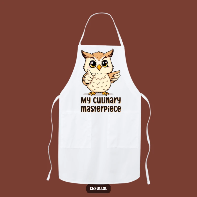 Funny Joyful Owl Art Apron - Proud Artist Critter Chef Accessory, Perfect Funny Teacher Gift