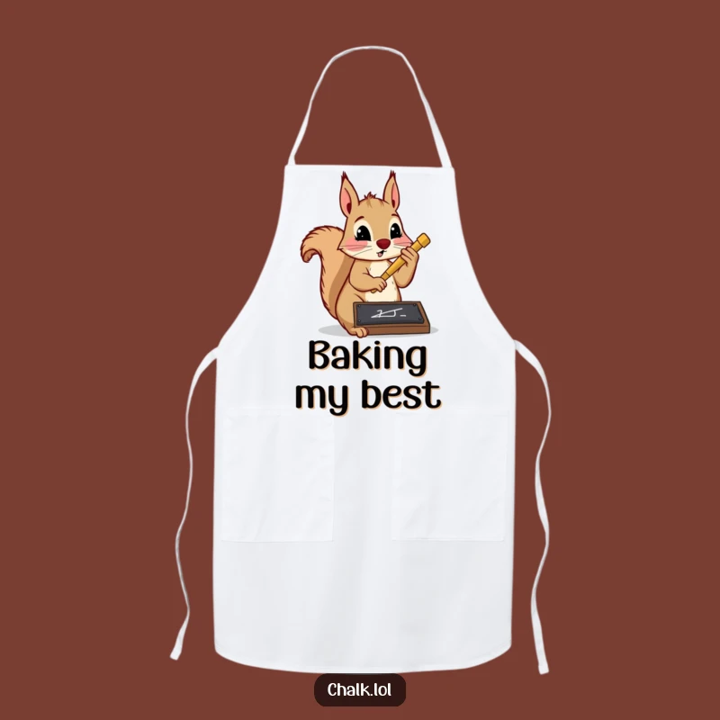 Funny Squirrel Scholar Apron: Cook Up Knowledge with Focus, Great Funny Gift