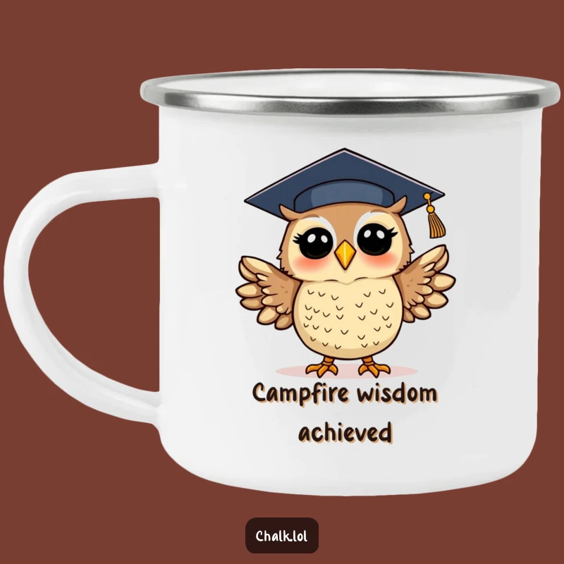 Funny Graduation Owl Camping Mug: Campfire Stories and Academic Glory, Ideal Funny Gift