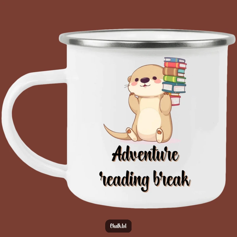 Funny Otter Adventure Mug: Hilarious Camp Coffee Cup for Book Lovers!