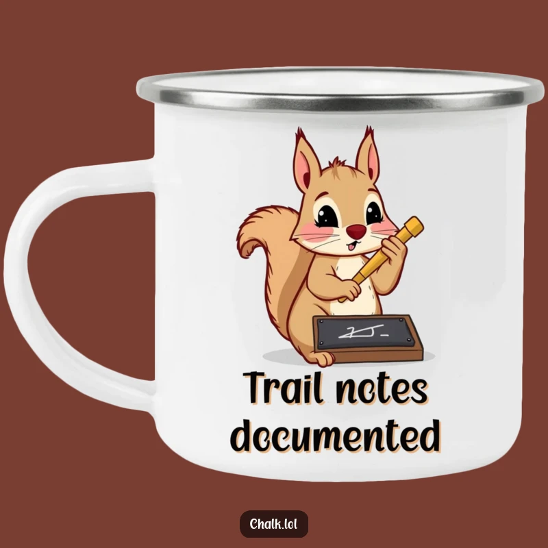Funny Squirrel Scholar Camping Mug: Fuel Your Focus Outdoors, Ideal Funny Gift