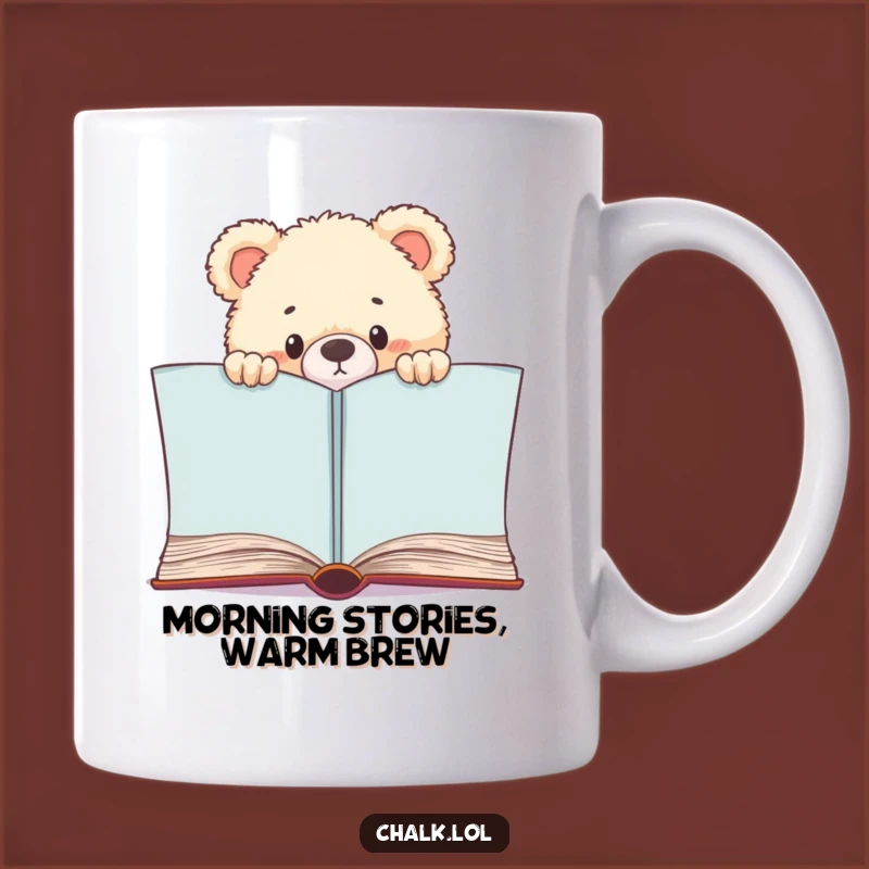 Funny Bear Cub Bookworm Mug: Curious Reader, Perfect Funny Gift for Book Lovers