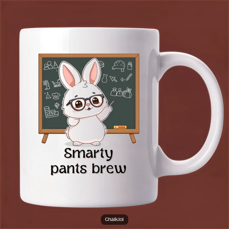 Funny Bunny Scholar Mug: Enthusiastic Teacher Gift