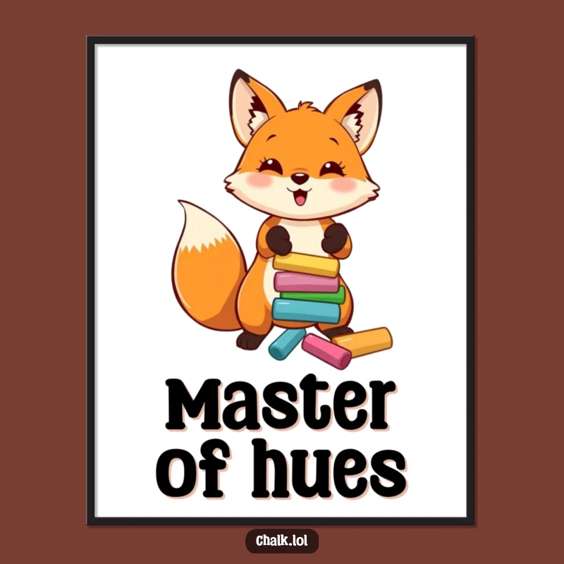 Funny Fox Artist Digital Print: Creative Decor, Perfect Funny Gift for Art Lovers