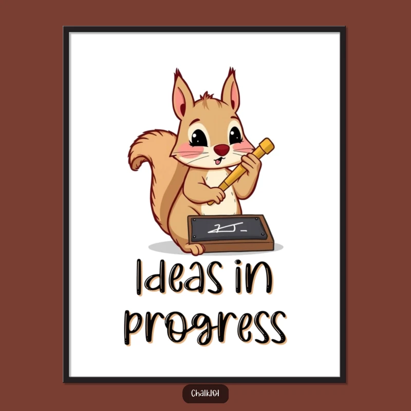 Funny Squirrel Scholar Digital Art: Instant Focus and Dedication, Amazing Funny Gift Download
