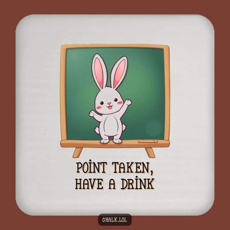 Funny Rabbit Teacher Coaster Set: Protect Surfaces, Perfect Funny Gift for Hosts