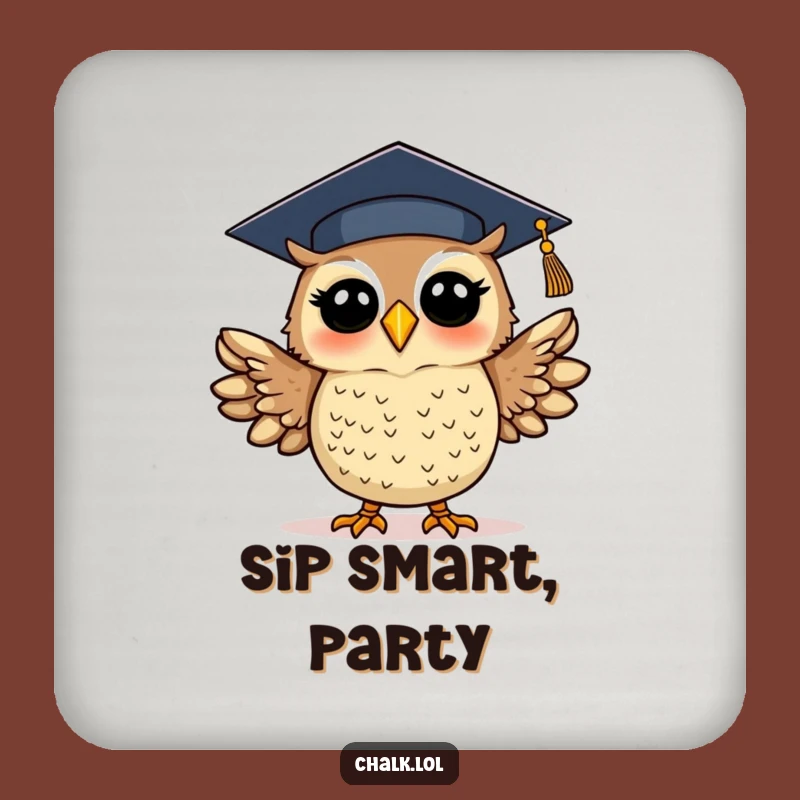 Funny Graduation Owl Coaster: Protect Surfaces with Wit, Perfect Funny Gift