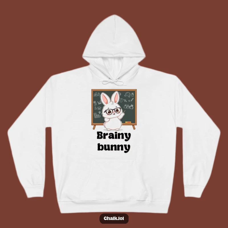 Funny Bunny Scholar Hoodie: Cozy Enthusiastic Learning Wear