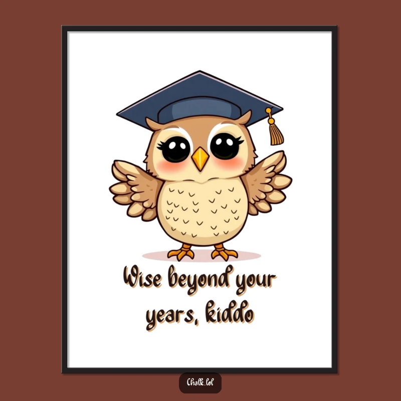 Free Printable Funny Owl Graduation Wall Art - Downloadable Laughing Decor
