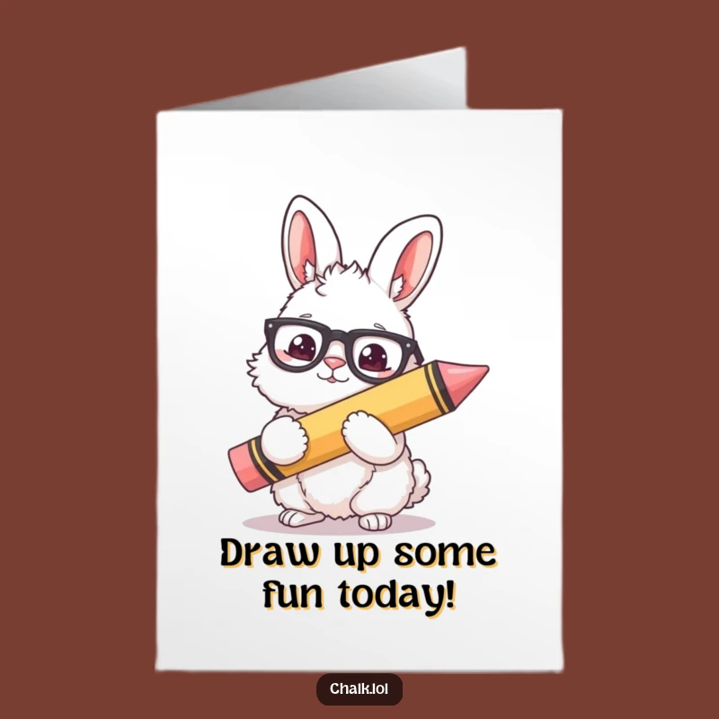 Free Printable Birthday Card: Bunny Artist, Funny Downloadable Gift for Creative Souls