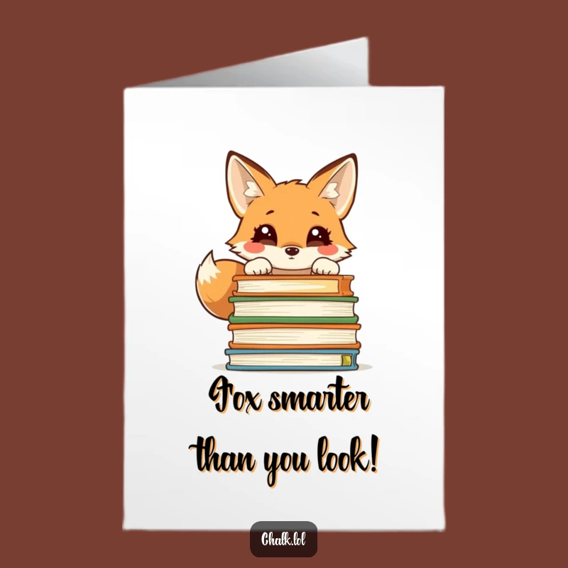 Free Printable Birthday Card: Curious Fox Textbooks Funny Downloadable Gift