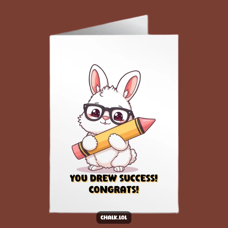 Free Printable Congrats Card: Bunny Artist, Perfect Downloadable Celebration Gift