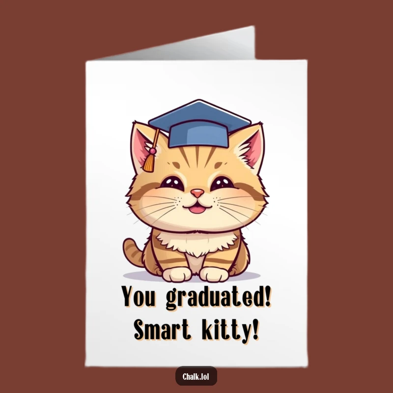 Free Printable Congrats Card: Grad Cat, Perfect Downloadable Celebration Gift