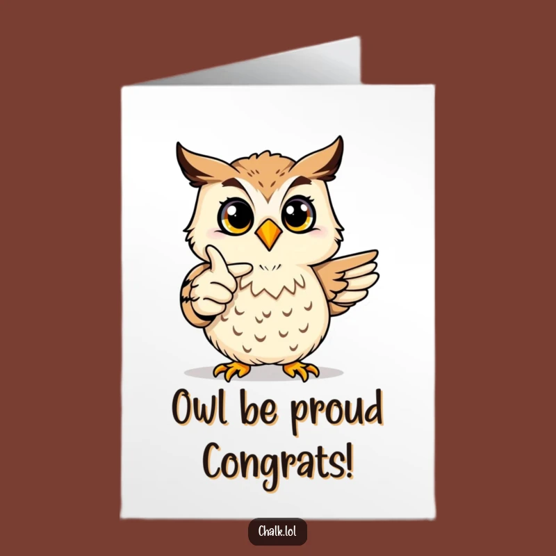 Free Printable Congrats Card: Owl Artist, Perfect Downloadable Celebration Gift