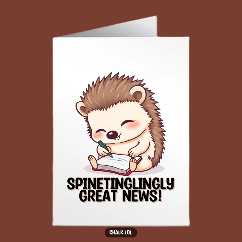 Free Printable Hedgehog Congrats Card: Humorous Achievement Scribble Downloadable