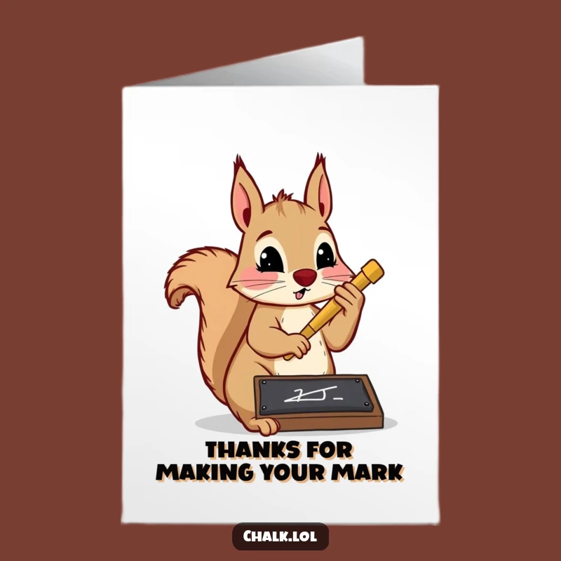 Free Printable Funny Squirrel Thank You Card - Downloadable Sincere Gift