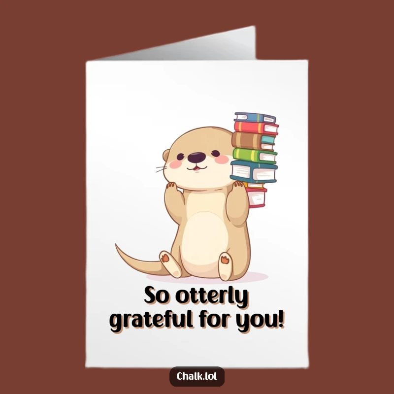 Free Printable Otter Thank You Card: Funny Gratitude Downloadable