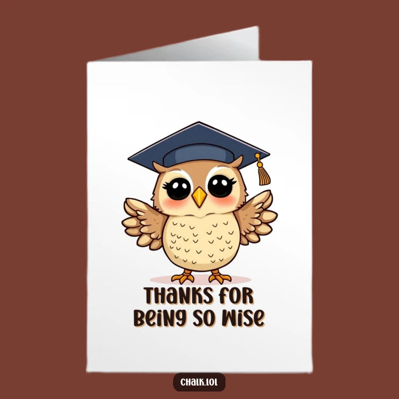 Free Printable Funny Owl Thank You Card - Downloadable Owl Appreciation Gift