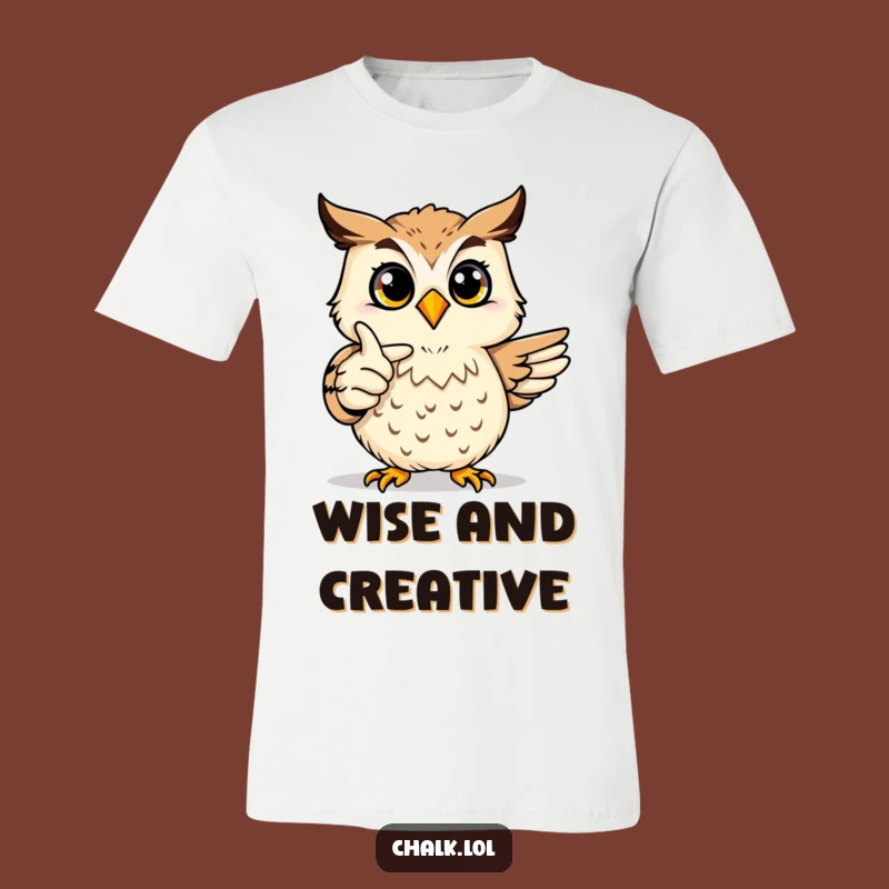 Funny Joyful Owl Art T-Shirt - Proud Artist Critter Tee, Great Funny Teacher Gift