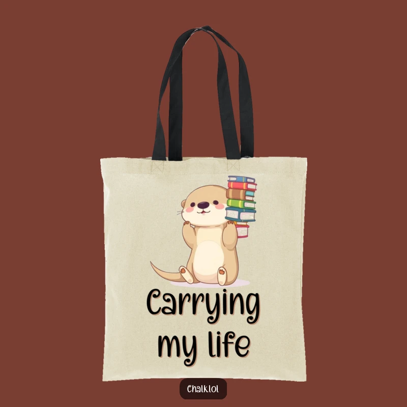 Funny Otter Book Lover Tote Bag: Carry Your Books with Hilarious Style!