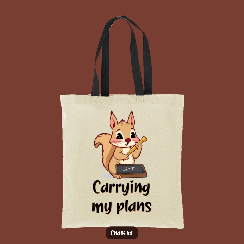 Funny Squirrel Writer Tote Bag: Carry Your Knowledge with Purpose, Ideal Funny Gift